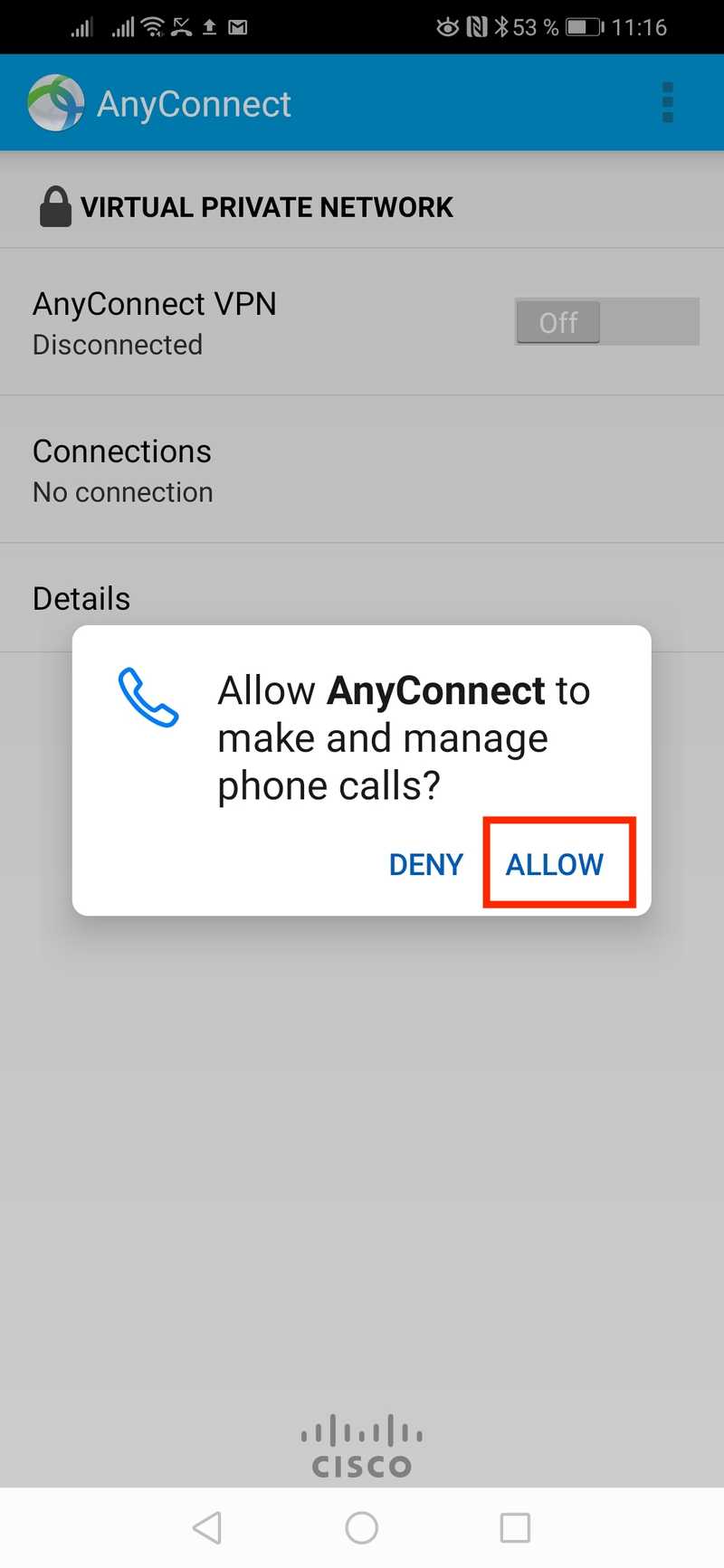 cisco anyconnect android step 3