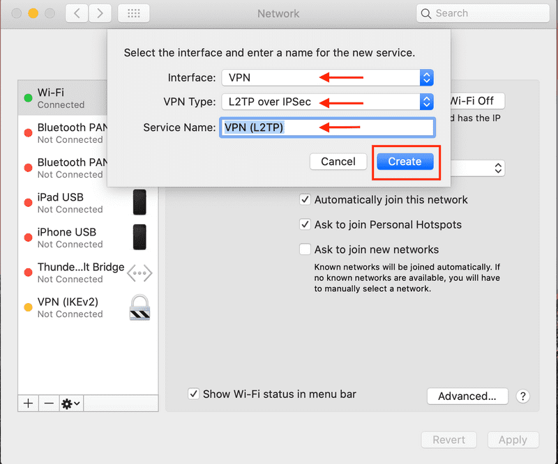 l2tp macOs setup guide step  